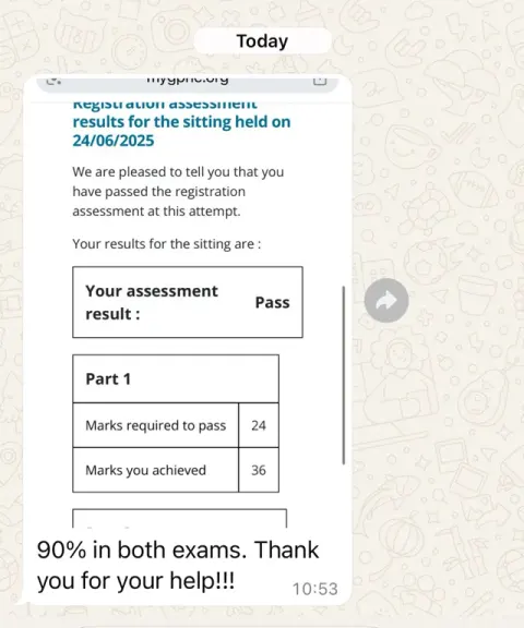 Student exam result