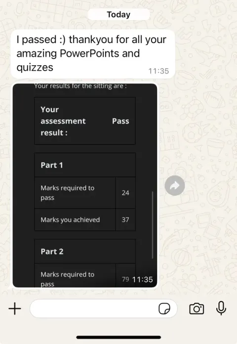 Student exam result