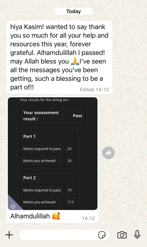 Student exam result