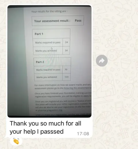 Student exam result